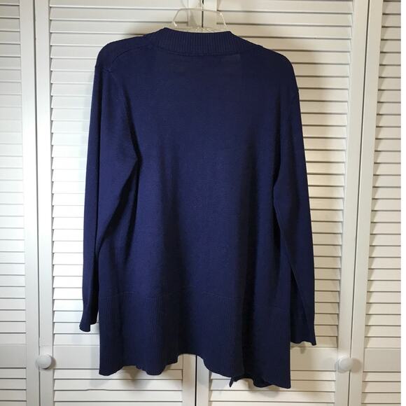 Faded Glory Blue Sapphire V-neck Long Sleeve Cardigan Knit Sweater XL - Picture 2 of 7